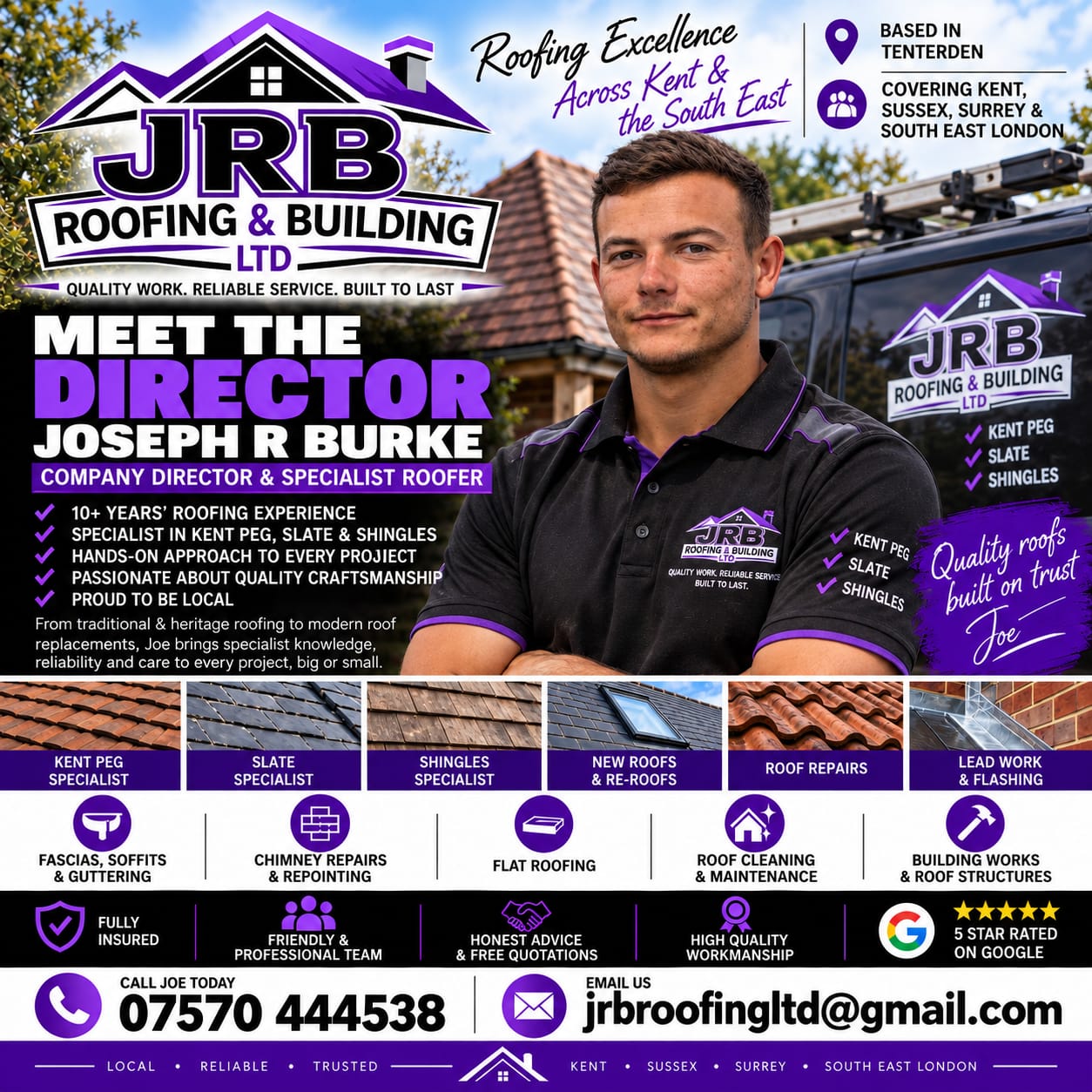 Joseph R Burke, Company Director and Specialist Roofer at JRB Roofing & Building LTD